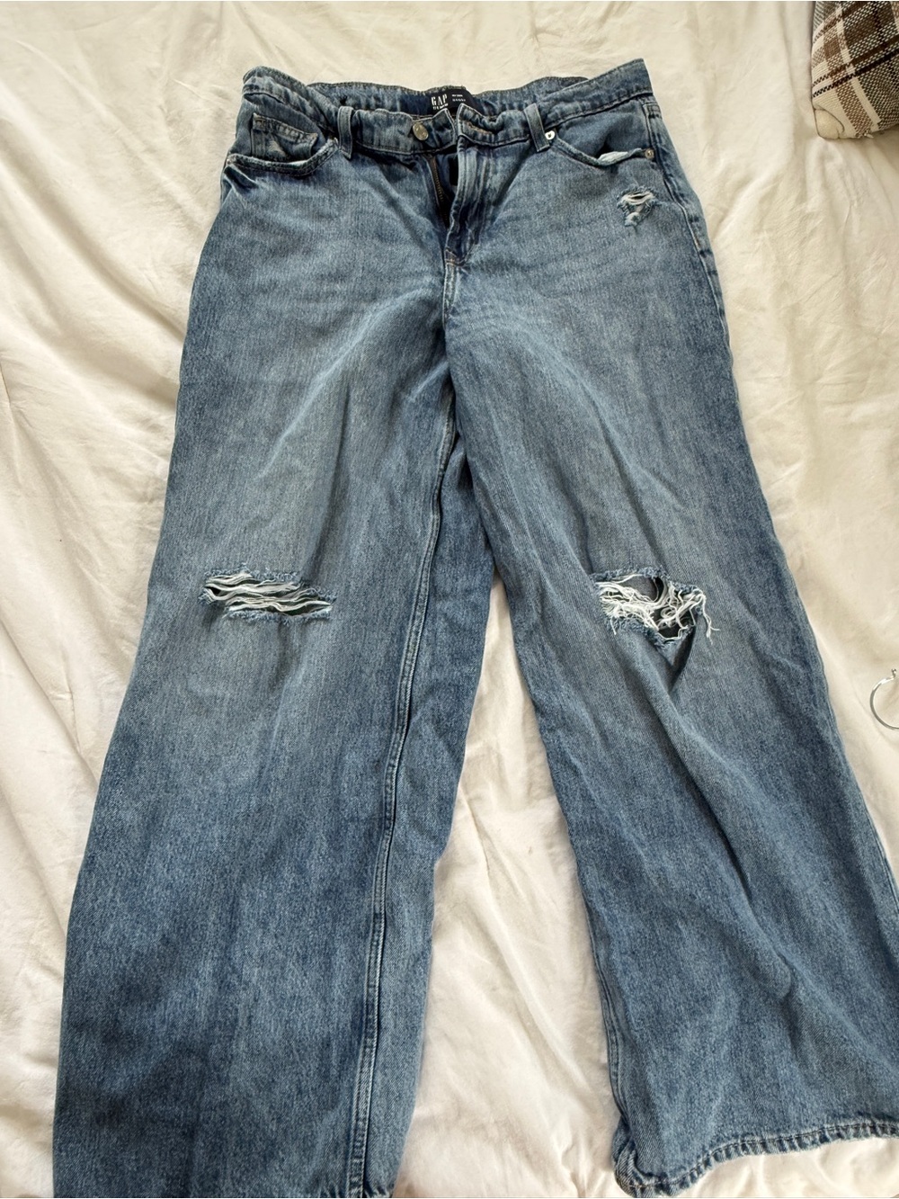 Gap Wide Leg Distressed Women's Jeans - Blue